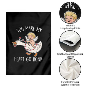 You Make My Heart Go Honk Garden Flag Funny Valentine Goose TS14 Print Your Wear