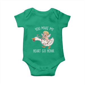 You Make My Heart Go Honk Baby Onesie Funny Valentine Goose TS14 Irish Green Print Your Wear