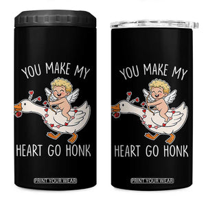 You Make My Heart Go Honk 4 in 1 Can Cooler Tumbler Funny Valentine Goose TS14 One Size: 16 oz Black Print Your Wear