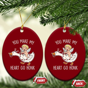 You Make My Heart Go Honk Ceramic Ornament Funny Valentine Goose TS14 Print Your Wear