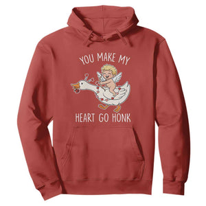You Make My Heart Go Honk Hoodie Funny Valentine Goose TS14 Red Print Your Wear