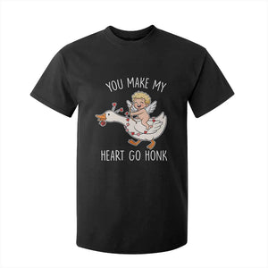You Make My Heart Go Honk T Shirt For Kid Funny Valentine Goose TS14 Black Print Your Wear