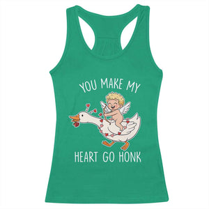You Make My Heart Go Honk Racerback Tank Top Funny Valentine Goose TS14 Irish Green Print Your Wear