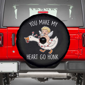 You Make My Heart Go Honk Spare Tire Cover Funny Valentine Goose TS14 Black Print Your Wear