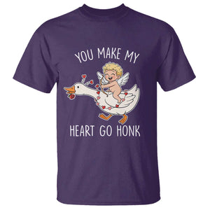 You Make My Heart Go Honk T Shirt Funny Valentine Goose TS14 Purple Print Your Wear