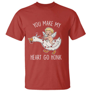 You Make My Heart Go Honk T Shirt Funny Valentine Goose TS14 Red Print Your Wear