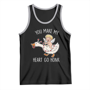 You Make My Heart Go Honk Tank Top Funny Valentine Goose TS14 Black Athletic Heather Print Your Wear