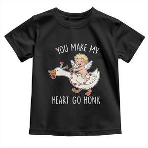 You Make My Heart Go Honk Toddler T Shirt Funny Valentine Goose TS14 Black Print Your Wear