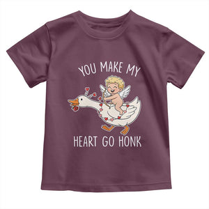 You Make My Heart Go Honk Toddler T Shirt Funny Valentine Goose TS14 Maroon Print Your Wear
