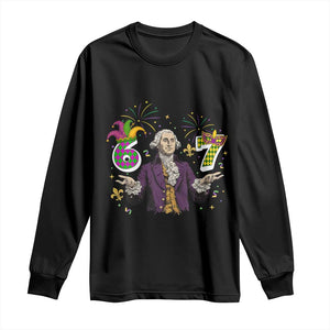 67 Mardi Gras Long Sleeve Shirt Funny Six Seven George Washington Meme TS14 Black Print Your Wear