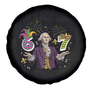 67 Mardi Gras Spare Tire Cover Funny Six Seven George Washington Meme TS14 Print Your Wear