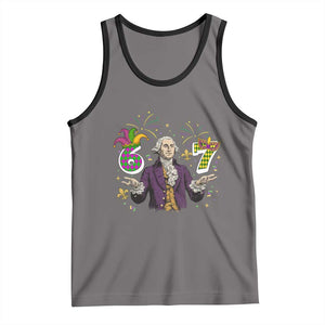 67 Mardi Gras Tank Top Funny Six Seven George Washington Meme TS14 Deep Heather Black Print Your Wear