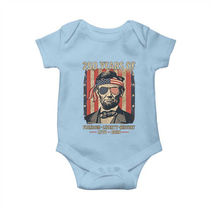 Abraham Lincoln Freedom Retro Baby Onesie 250 Years of Freedom Liberty History TS14 Light Blue Print Your Wear