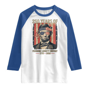 Abraham Lincoln Freedom Retro Raglan Shirt 250 Years of Freedom Liberty History TS14 White Royal Print Your Wear