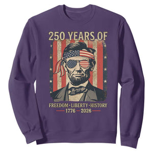 Abraham Lincoln Freedom Retro Sweatshirt 250 Years of Freedom Liberty History TS14 Purple Print Your Wear