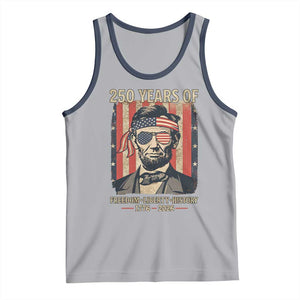 Abraham Lincoln Freedom Retro Tank Top 250 Years of Freedom Liberty History TS14 Athletic Heather Navy Print Your Wear