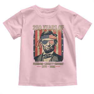 Abraham Lincoln Freedom Retro Toddler T Shirt 250 Years of Freedom Liberty History TS14 Light Pink Print Your Wear