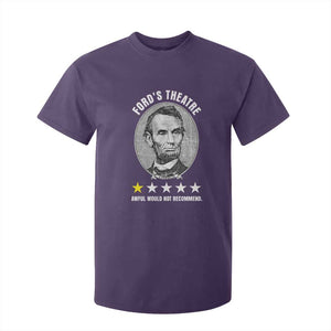 Abraham Lincoln History Teacher T Shirt For Kid Ford's Theatre Awful Would Not Recommend TS14 Purple Print Your Wear