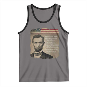 Abraham Lincoln Quote Tank Top American History Teacher School Presidents Day TS14 Deep Heather Black Print Your Wear