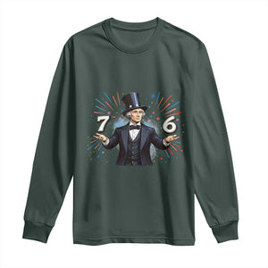 Abraham Lincoln Quote Long Sleeve Shirt American History Presidents Day TS14 Dark Forest Green Print Your Wear