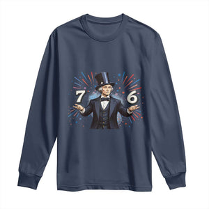 Abraham Lincoln Quote Long Sleeve Shirt American History Presidents Day TS14 Navy Print Your Wear