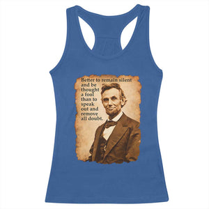 Abraham Lincoln American History Teacher School Racerback Tank Top TS14 Royal Blue Print Your Wear