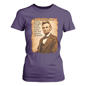 Abraham Lincoln American History Teacher School T Shirt For Women TS14 Purple Print Your Wear