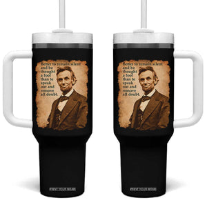 Abraham Lincoln American History Teacher School Tumbler With Handle TS14 One Size: 40 oz Black Print Your Wear