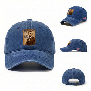 Abraham Lincoln American History Teacher School Washed Cotton Baseball Cap TS14 Washed Cap Universal Fit Royal Blue Print Your Wear