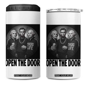 Funny Political American History 4 in 1 Can Cooler Tumbler Abraham Lincoln George Washington and Thomas Jefferson Meme TS14 One Size: 16 oz White Print Your Wear
