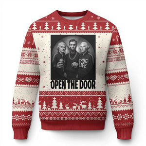 Funny Political American History Ugly Christmas Sweater Abraham Lincoln George Washington and Thomas Jefferson Meme TS14 Beige Red Print Your Wear