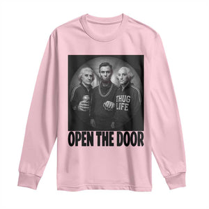 Funny Political American History Long Sleeve Shirt Abraham Lincoln George Washington and Thomas Jefferson Meme TS14 Light Pink Print Your Wear