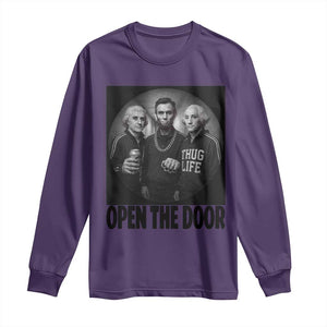 Funny Political American History Long Sleeve Shirt Abraham Lincoln George Washington and Thomas Jefferson Meme TS14 Purple Print Your Wear