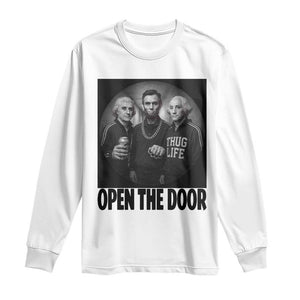 Funny Political American History Long Sleeve Shirt Abraham Lincoln George Washington and Thomas Jefferson Meme TS14 White Print Your Wear