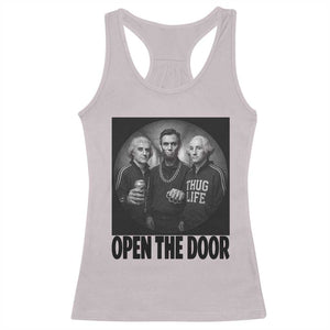 Funny Political American History Racerback Tank Top Abraham Lincoln George Washington and Thomas Jefferson Meme TS14 Ice Gray Print Your Wear