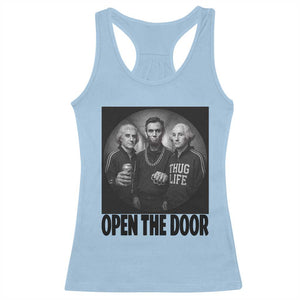 Funny Political American History Racerback Tank Top Abraham Lincoln George Washington and Thomas Jefferson Meme TS14 Light Blue Print Your Wear
