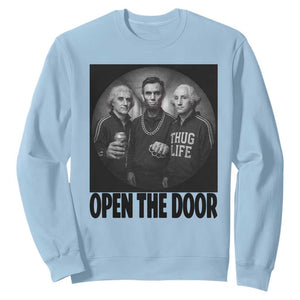 Funny Political American History Sweatshirt Abraham Lincoln George Washington and Thomas Jefferson Meme TS14 Light Blue Print Your Wear