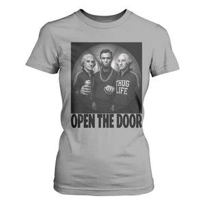 Funny Political American History T Shirt For Women Abraham Lincoln George Washington and Thomas Jefferson Meme TS14 Sport Gray Print Your Wear