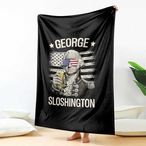 George Sloshington Washington Throw Blanket 4th of July America Flag Beer TS14 Print Your Wear