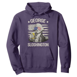 George Sloshington Washington Hoodie 4th of July America Flag Beer TS14 Purple Print Your Wear