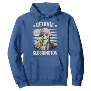 George Sloshington Washington Hoodie 4th of July America Flag Beer TS14 Royal Blue Print Your Wear