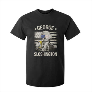 George Sloshington Washington T Shirt For Kid 4th of July America Flag Beer TS14 Black Print Your Wear