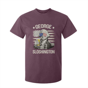 George Sloshington Washington T Shirt For Kid 4th of July America Flag Beer TS14 Maroon Print Your Wear