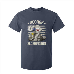 George Sloshington Washington T Shirt For Kid 4th of July America Flag Beer TS14 Navy Print Your Wear
