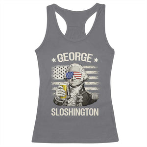 George Sloshington Washington Racerback Tank Top 4th of July America Flag Beer TS14 Charcoal Print Your Wear