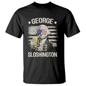 George Sloshington Washington T Shirt 4th of July America Flag Beer TS14 Black Print Your Wear
