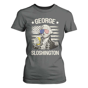 George Sloshington Washington T Shirt For Women 4th of July America Flag Beer TS14 Dark Heather Print Your Wear