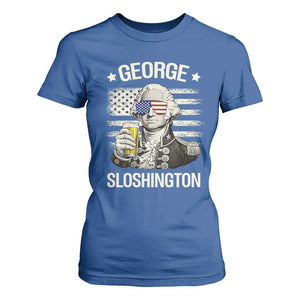 George Sloshington Washington T Shirt For Women 4th of July America Flag Beer TS14 Royal Blue Print Your Wear
