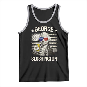 George Sloshington Washington Tank Top 4th of July America Flag Beer TS14 Black Athletic Heather Print Your Wear