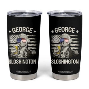 George Sloshington Washington Tumbler Cup 4th of July America Flag Beer TS14 Black Print Your Wear